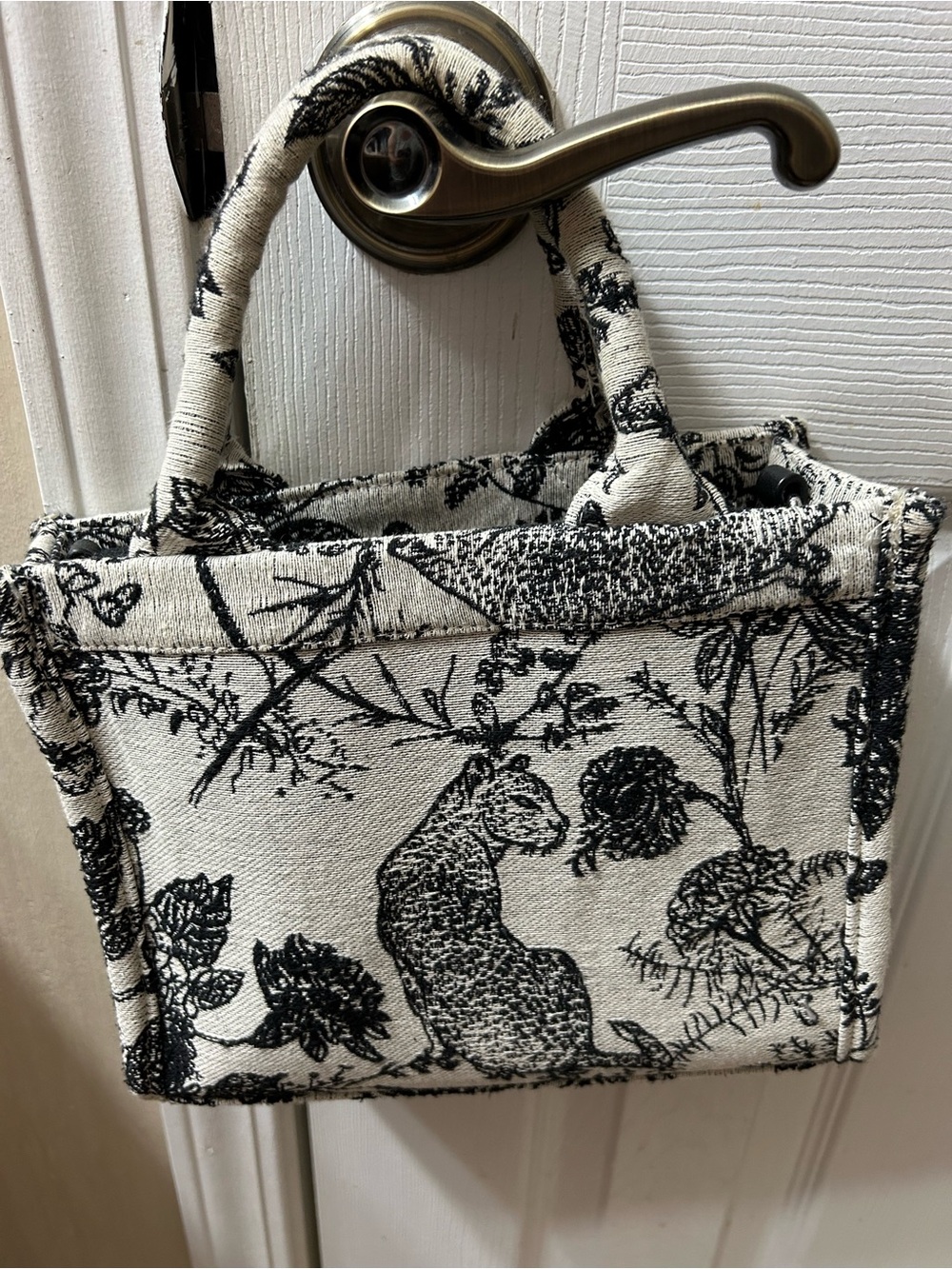 Target Black and White Floral & Animal Print Tote - Picture 2 of 4